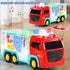 Light Up Sensory Car Toy for Kids,Transparent Gear Fire Truck Toy with Colorful Moving Gears Music and Lights Effects,Educational Tummy Time Toys ...