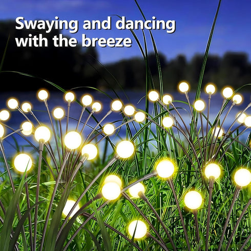 Solar Garden Lights 1 Pack 8 Led flower bed lights- Beautiful and Decorative Outdoor Patio Decor with Swaying Fairy Lights - Ground Solar Lights f...