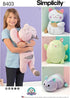 Simplicity Stuffed Kitten Sewing Patterns for Kids by Carla Reiss, One Size Only...