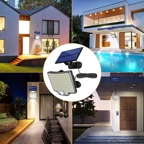 Solar Light Outdoor, 106 LED Solar Light Outside with Motion Detector, IP65 Waterproof, 120° Lighting Angle, Solar Wall Light for Garden with 16.5...