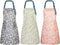 3 Pcs Daisy Floral Aprons with pockets, Waterproof Apron for women, Kitchen Cooking Apron Adjustable Bib aprons Soft Chef Apron for Cooking, Drawi...