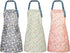 3 Pcs Daisy Floral Aprons with pockets, Waterproof Apron for women, Kitchen Cooking Apron Adjustable Bib aprons Soft Chef Apron for Cooking, Drawi...