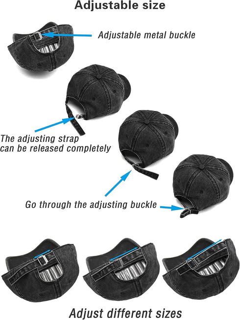 3 Pack Vintage Washed Cotton Adjustable Baseball Caps for Men Women Unstructured Low Profile Dad Hat...