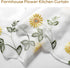 Sheer Embroidery Valance for Window with Daisy - Short Farmhouse Flower Kitchen White Curtain, 17x70inch, 1 Panel, ZHH...