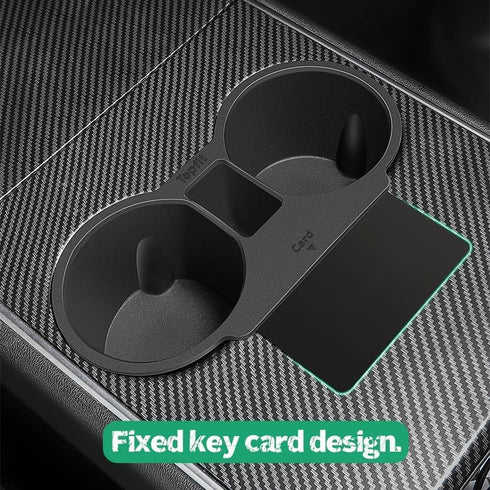 Topfit for Tesla Model 3 Model Y Water Cup Holder Insert Center Console Slot Slip Limit Clip Rubber Kit no More Spilled Drinks(Black)...