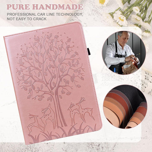 Case for Xiaomi Redmi Pad 10.61 Inch 2022,Embossed Design Deer&Tree PU Leather Flip Stand Case with Pen Holder Elastic Band for Redmi Pad 10.61 Ta...