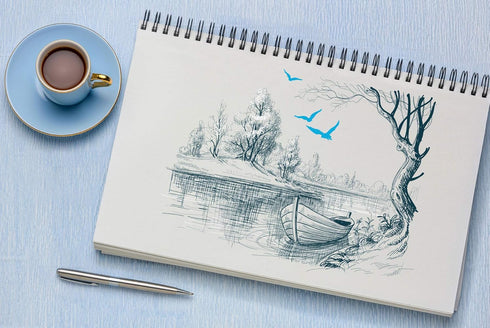 Artist’s Sketchbook Hardcover – 200GSM Very Thick Paper – Large, Spiral Sketch Book for Drawing and Mixed Media – Sketch Pad, Art Book - 11.4 x16....