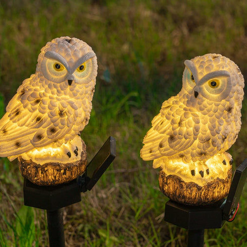 Dazzle Bright Owl Figure Solar LED Lights, Resin Garden Waterproof Decorations with Stake for Outdoor Yard Pathway Outside Patio Lawn Decor to Sca...