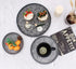 Funerom 9.8 inch Small Round Galvanized Metal Tray Decorative Tray Corrugated Edges...