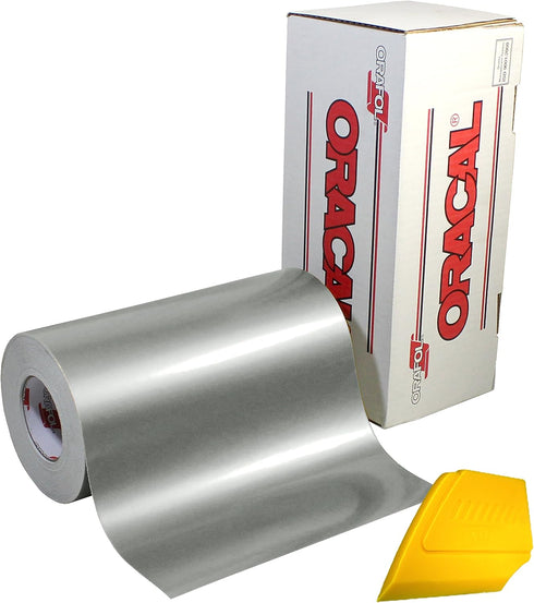 Oracal 751 Premium Long-Term Indoor & Outdoor Craft Vinyl 12in x 10ft Roll for Cutters and Plotters Including Hard Yellow Detailer Squeegee (Metal...