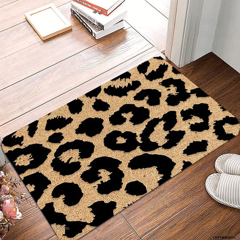 Welcome Mats for Front Door Outdoor Entry Leopard Print Doormat Doormat Non Slip Mat for Home Indoor Farmhouse Funny Kitchen Rugs Patio Greeting F...