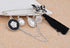 Black Enamel Crystal Butterfly Large Safety Pins Brooch with Tassel Camellia Pearl Charm 3.2" L...