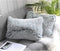 Uhomy 2 Packs Fluffy Accent Pillows Cover 20"x12", Soft Gray Ombre Faux Fur Throw Pillow Case, Modern Luxury Decorative Square Cushion Cover for F...