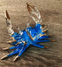 Garden Deco Glow in The Dark Blue Gloden Crab Hand Blown Art Glass Figurine Ornament Sculpture...