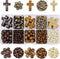 FIRSTMEET Jewelry Making Kit with Wood Cross Round Beads Anti-Gold Spacer for Necklace Bracelet Earrings Making Bead Supplies for Adults and Kids(...