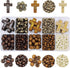 FIRSTMEET Jewelry Making Kit with Wood Cross Round Beads Anti-Gold Spacer for Necklace Bracelet Earrings Making Bead Supplies for Adults and Kids(...