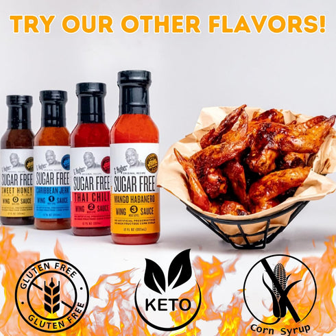 G Hughes Sugar Free, Sweet Honey Wing Sauce - Hot Honey BBQ Sauces, Honey Garlic Sauce, Sugar Free Barbecue Sauce, Gluten Free Barbecue Sauces, Ke...