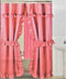 Mosaic Double Swag Fabric Shower Curtain, with Vinyl Liner and 12 Rolling Rings, 2 Tie Backs (Pink)...
