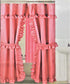 Mosaic Double Swag Fabric Shower Curtain, with Vinyl Liner and 12 Rolling Rings, 2 Tie Backs (Pink)...