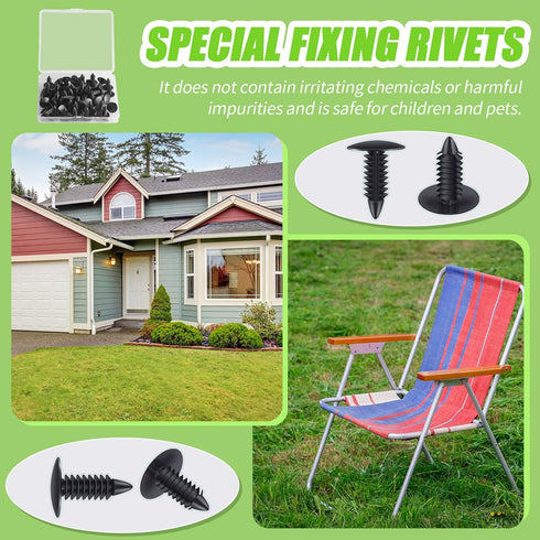 100 Pieces Patio Strapping Rivets Fasteners 3/4" Length Medium Multi Gauge Rivet for Patio Lawn Chair Webbing Repair Strap for Outdoor Furniture L...