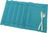Grelucgo Set of 6 Handmade Hemstitch Teal Table Placemats, Rectangular 12 by 18 Inch...