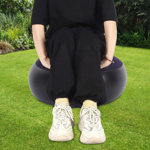 Indoor Outdoor Inflatable Stool, Footstool Leg Rest Pillow Car Flocking Couch Round Air Ottoman Cushion Fast Inflating Chair Travel Accessories fo...