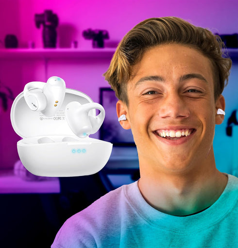 Aimzone Clip-on Wireless Earbuds, Open Ear Wireless Headphones, Earbud & in-Ear Headphones, Wireless Sport Ear Buds, BT 5.3, Clip-on Earphones, iO...