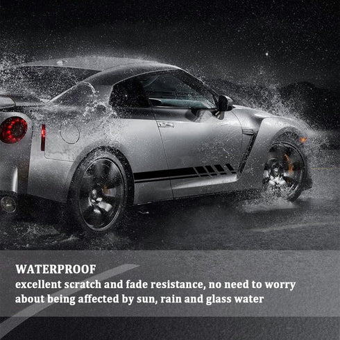 6PCS Racing Stripes for Cars - 2PCS Car Hood Decal + 2PCS Car Side Decals + 2PCS Car Mirror Stickers,Water-Resistant Stylish Car Decal Exterior Ca...