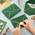 Teling 50 Pcs A7 Envelopes 5 x 7 Card Envelopes and 50 Pcs Gold Embossed Wax Seal Envelopes Self Adhesive V Flap Envelopes with Gold Border for Gr...