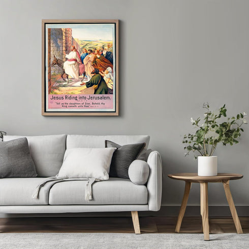 Posterizer 1 pcs-Jesus riding into Jerusalem poster-Religious Posters-Gifts for Christians -Decor for Church, Sunday School Classroom- unframed wa...