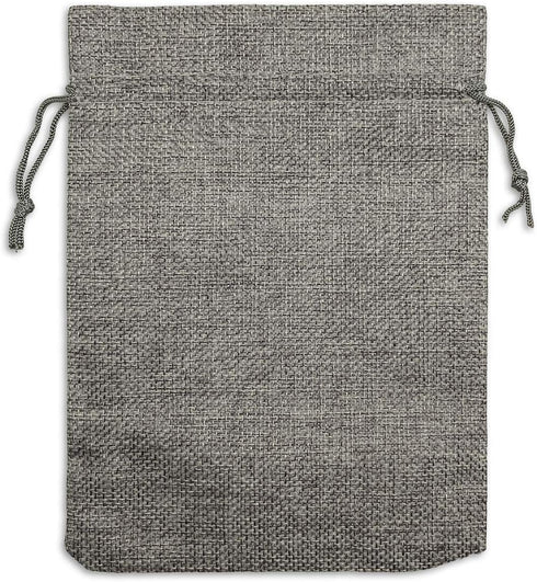 12-Pack 5.5x7.75 Natural Burlap Gift Bags w. Drawstring (Cool Grey, Medium) for Party Favors, Presents or DIY Craft by TheDisplayGuys...