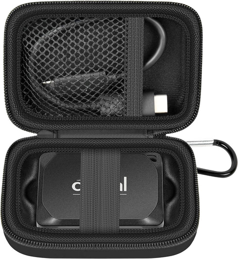 Carrying Case Compatible with Crucial X10/ X9 Pro 4TB/ 2TB/ 1TB Portable SSD, External Solid State Drive Hard Storage Holder Bag Fits for USB-C Ca...