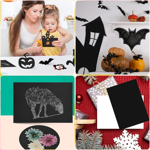 50 Sheets Black Cardstock 4 x 6 Inch Thick Paper, Black Smooth Card Stock Printer Paper for Invitations, Menus, Wedding, DIY Cards, 250GSM Thick P...