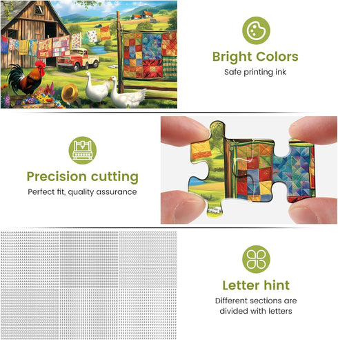 500 Pieces Puzzles for Adult Jigsaw Puzzle 500 Piece Puzzle Children Elderly Puzzle Chicken Duck Farm Puzzle Gift for Mom Dad Family Friend Family...