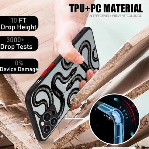 iPhone 11 Pro Max Case with Bling Camera Lens Protector Cute Fashion Luruxy Black Snake 3D Pattern Slim Shockproof iPhone 11 Pro Max Case for Wome...