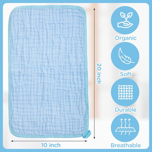10 Pack Baby Muslin Burp Cloths Large 20" by 10" Cotton Absorbent Washcloths Burp Cloths for Baby Burping Cloth Diapers Bibs for Baby Registry as ...
