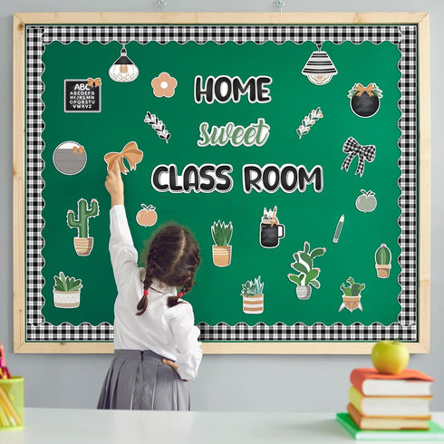 Watersay Modern Farmhouse Classroom Decor Farmhouse Bulletin Board Decorations Home Sweet Classroom Bulletin Board Potted Plant Bows More Farmhous...