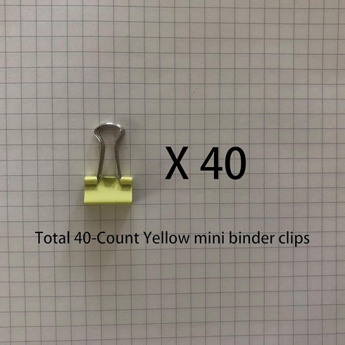 Mini Binder Clips, 5/8" / 0.6 inches / 15 mm a Little Bit Scratch Paper Clips 40 PCS (40 PCS, Yellow)...