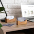 2 Pack Business Card Holder for Desk, Acacia Wood Business Card Organizer Desktop Business Card Display Stand for Office Home Tabletop Exhibition,...