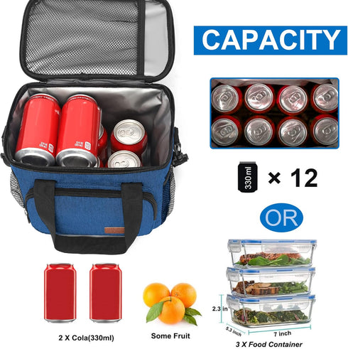 Femuar Lunch Bags for Women/Men, Insulated Lunch Bag for Work Office Picnic - Lunch Cooler Bag Leakproof Lunch Box with Adjustable Shoulder Strap ...
