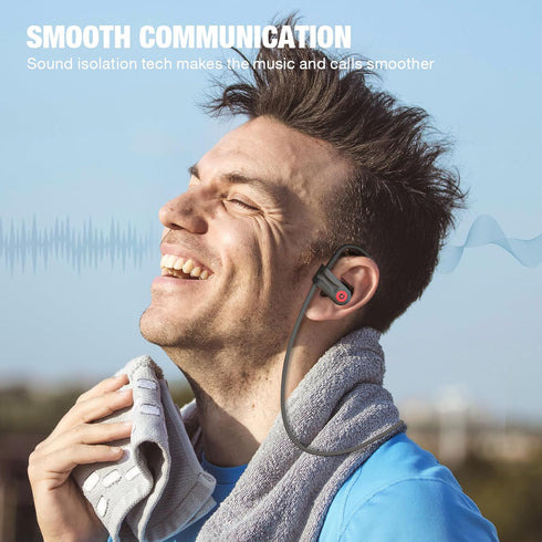 Boean Bluetooth Headphones, Wireless Earbuds with 16 Hours Playtime Bluetooth 5.3 Wireless Headphones HD Deep Bass Stereo Sound Isolation IPX7 Wat...