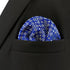 S&W SHLAX&WING Men's Pocket Square Floral Blue Azure with Light Yellow Color Edge...