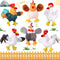 6 Pieces Mini Plush Furry Animal Toys Soft Plush Horse Pig Cattle Rabbit Dog Sheep Hen Doll Stuffed Plush Animals for People Over 3+(Chicken and R...