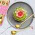 Coffee Spoons Gold Silverware Christmas 6 Pieces Small Stainless Steel Flatware Xmas Decorative Pendants Cute Drinking Stirrers for Festive and Da...