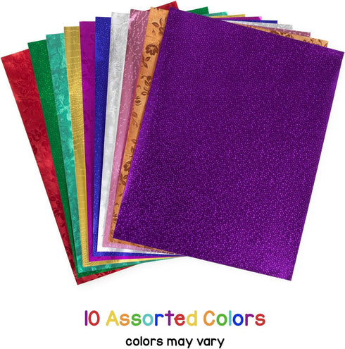 Hygloss Embossed Metallic Foil Paper - 30 Sheets Embossed Metallic Foil Paper - 8.5x10 Inches - Ideal Foil Papers for Crafts - Shiny Craft Paper S...