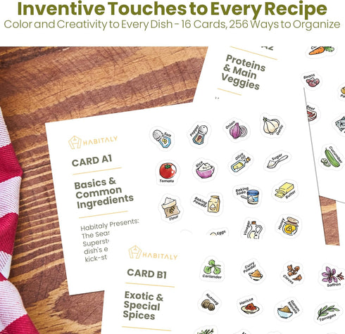 Recipe Card Collection 60 Recipe Cards 4x6 20 Premium Dividers with 256 Hand-Illustrated Ingredient Stickers Family fun in Recipe Creation for bir...