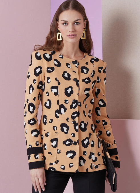 Vogue Misses' Lined Semi-Fitted Collarless Jackets Sewing Pattern Packet, Design Code V2015, Sizes 18-20-22-24-26, Multicolor...