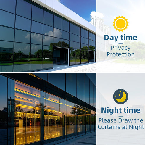 DUOFIRE One Way Window Film Privacy See Out Not in Heat Blocker Window Tint Reflective Mirror Window Tinting Film for Home Static Cling Anti-UV Su...