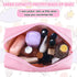 Initial Makeup Bag Personalized Preppy Travel Small Cosmetic Bag Cute PU Pink Chenille Letter Makeup Pouch for Purse Waterproof Zippered Toiletry ...