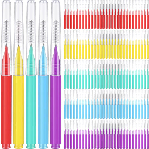 150 Pieces Interdental Brush Teeth Floss Tooth Cleaning Tool Toothpick Cleaner Dental Tooth Flossing Head Teeth Soft Dental Pick Refill Dental Flo...